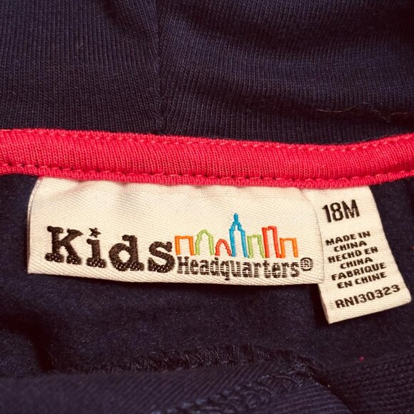 Kids Headquarters Girl Hoodie & Floral Leggings Outfit Set Navy 18M - Picture 4 of 7